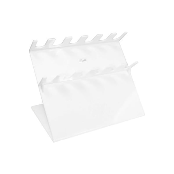 Trippnt 6-Slot Slanted Acrylic Auto Pipettor Holder, 11"W x 7"D x 8"H, White 50176 - main